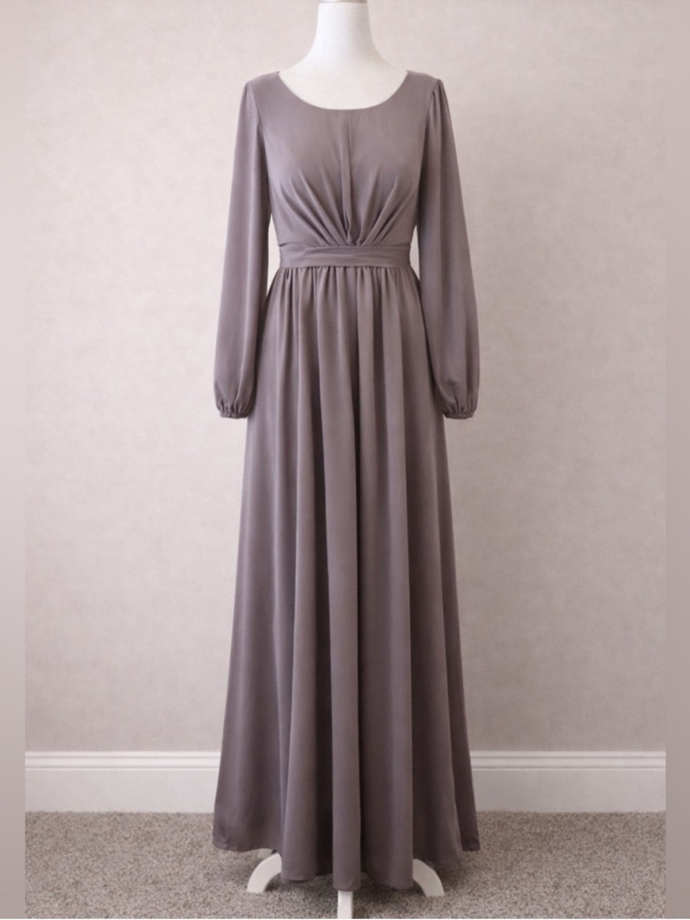 NWOT Mauve Maxi Dress Long Sleeve Formal Evening Wedding Guest Size 4